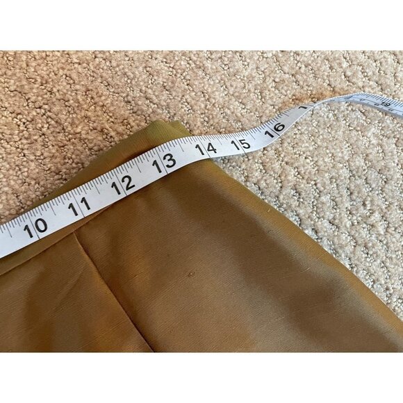 Vintage 90s Y2K 100% Silk Brown Straight Pencil Josephine Chaus Skirt Sz 8 - Picture 5 of 8